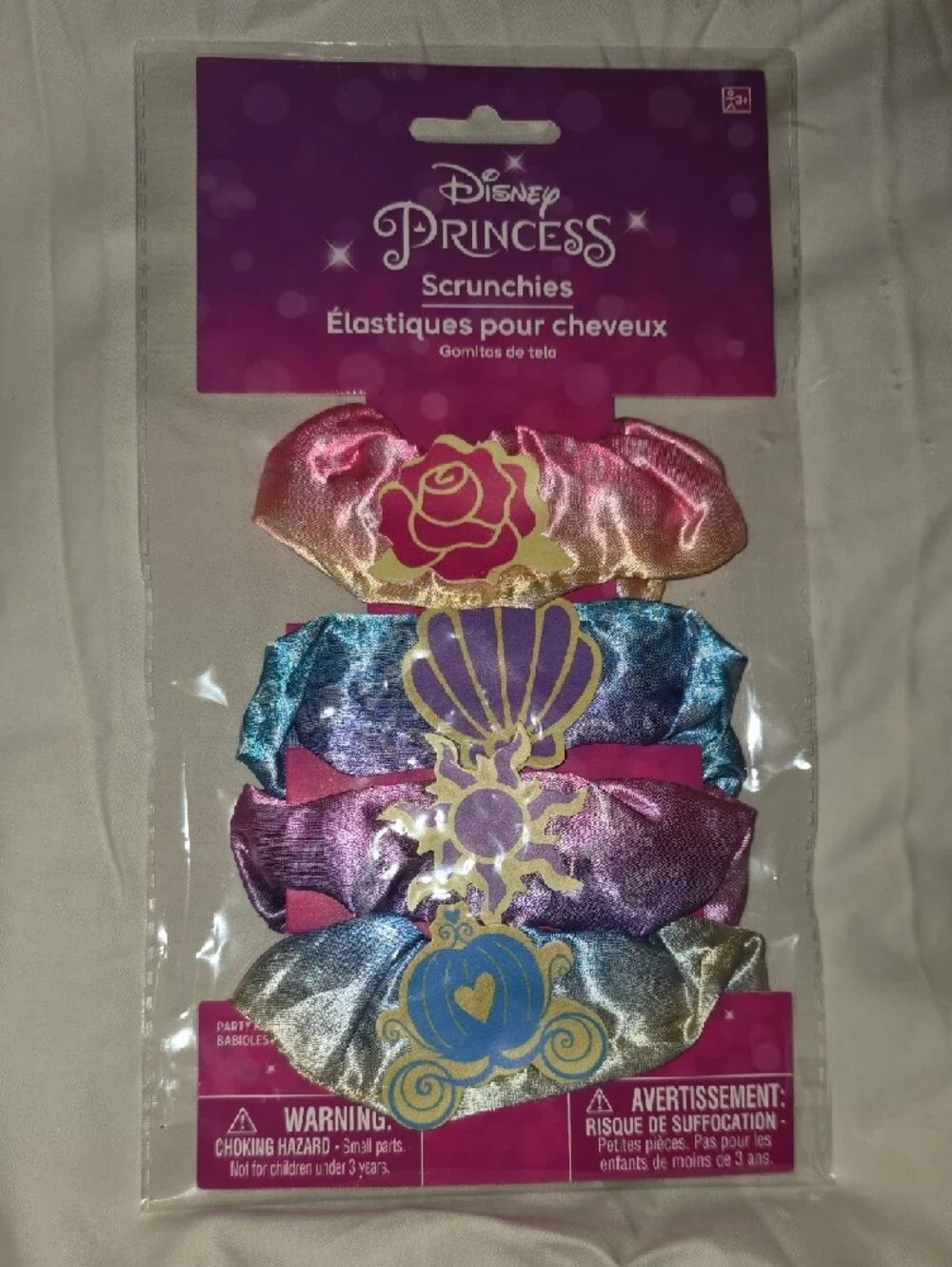 Disney Princess Pastel Scrunchie Set Of 4 New In Package